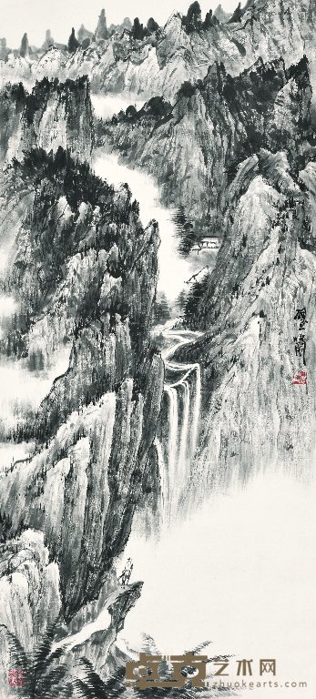 郑乃珖 游山图 立轴 106×47.5cm