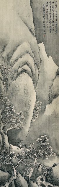 冯超然 1926年作 拟古山水 立轴