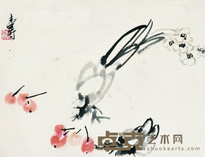 潘天寿 花果图 立轴 32×41cm