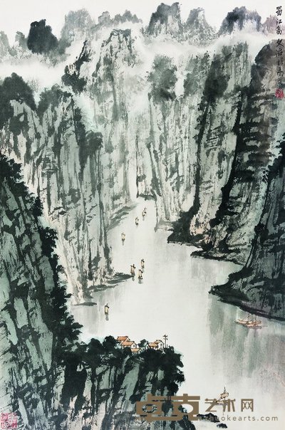 宋文治 蜀江图 镜心 67.5×44cm