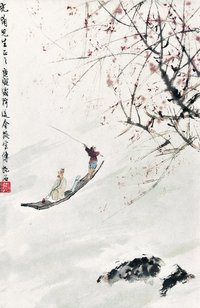 傅抱石 1950年作 秋风吹下红雨来 镜心