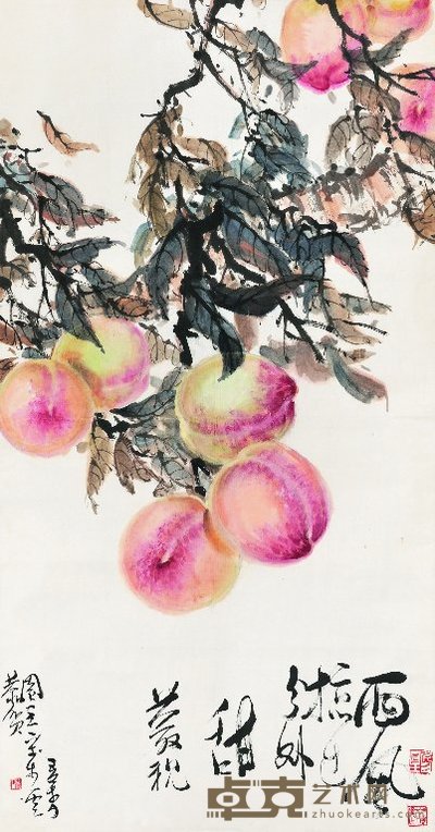 宋步云 多寿图 立轴 200×105cm