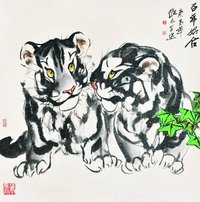 张近生 2010年作 百年好合 镜心