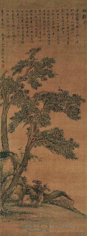 张鹏翀 松龄图 立轴 131×48cm