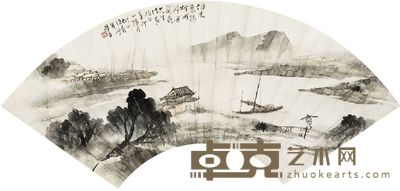 汪崐 山水 19×51 cm