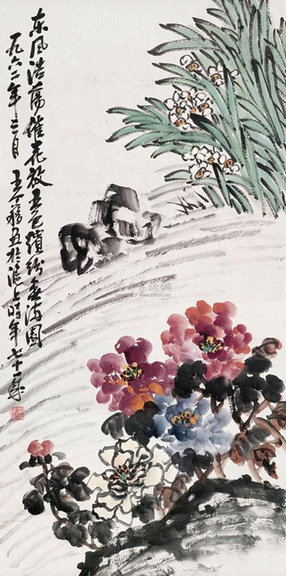 王个簃 花卉 立轴