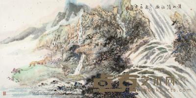 宋鸣 丙戌（2006年）作 溪山清话图 镜片 69×138cm