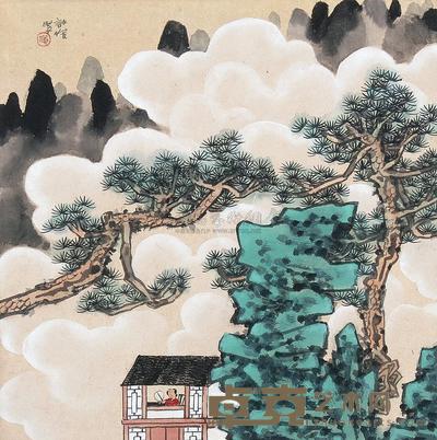 许俊 松居图 镜框 33.5×33.5cm