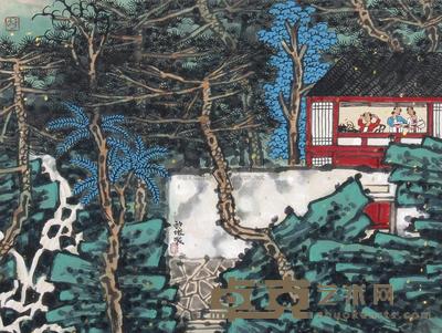 许俊 藏娇图 镜片 34.5×45.5cm