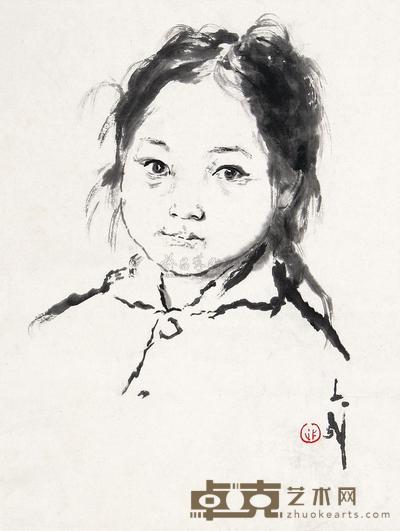 王子武 小女孩 立轴 45×34cm