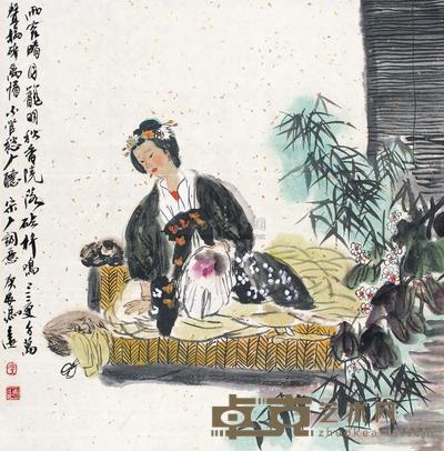 冯远 庚辰(2000年)作 宋人词意图 立轴 65×63cm
