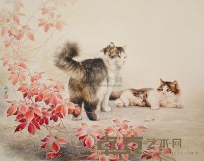 邢诚爱 秋叶又红了 镜片 64.8×81.3cm