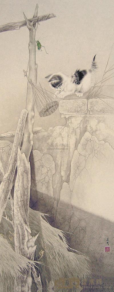 米春茂 窗前断秋声 镜片 118×45.5cm