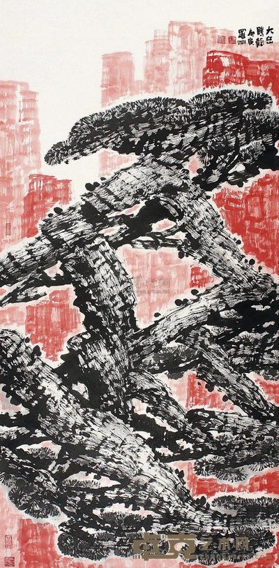 罗渊 庚寅(2010年)作 大岳腾龙 立轴 148×74cm