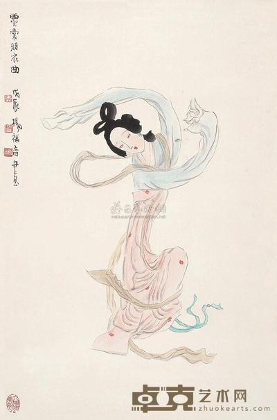 杨福音 戊辰(1988年)作 霓裳羽衣图 立轴 48.5×45cm