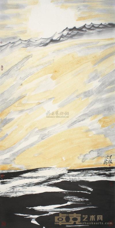 李才根 西部山水 镜片 138×70cm