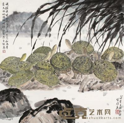 方楚雄 己卯（1999年）作 寿龟 镜框 67.5×67cm