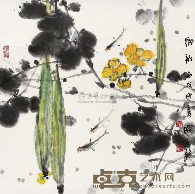陈永锵 丙戌（2006年）作 乡韵 镜片 68.5×68.5cm