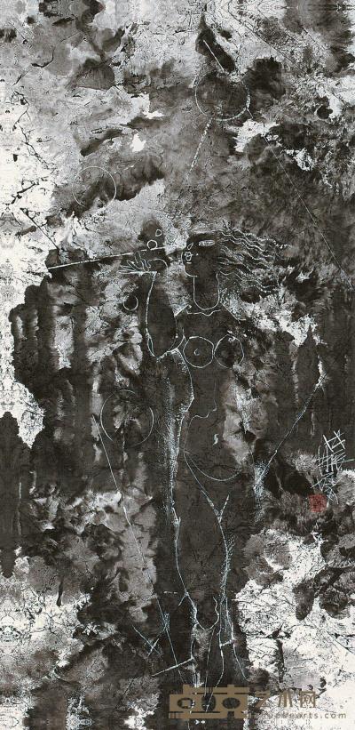 林墉 戊辰（1988年）作 泡泡 镜框 136×68cm