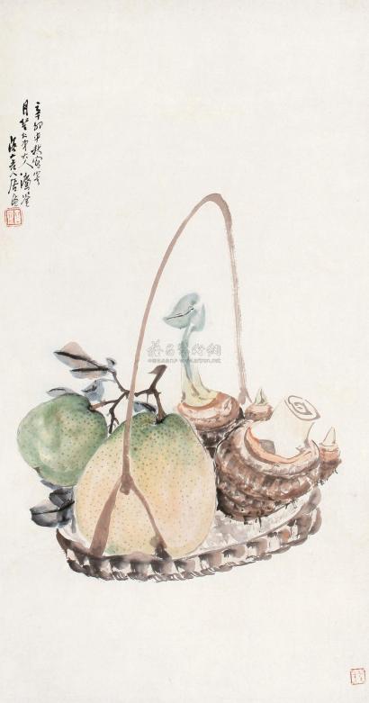 居廉 辛卯（1891年）作 蔬果 立轴