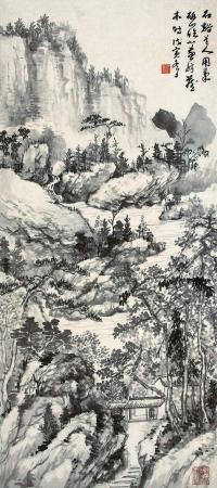 李研山 戊寅（1938年）作 山水 立轴