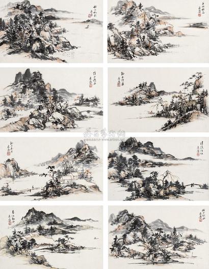 王康乐 山水 （八帧） 镜片