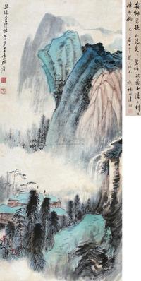 张大千 丙戌（1946年）作 山水 立轴