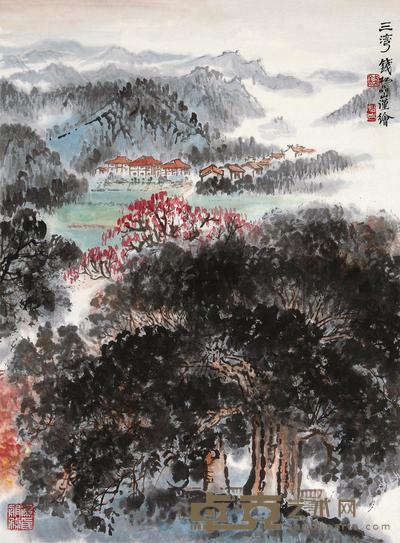 钱松嵒 三湾 立轴 60×44.5cm