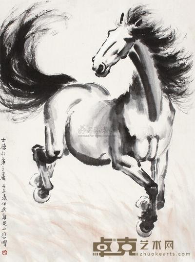 徐悲鸿 壬午(1942年)作 奔马图 立轴 68×50.5cm