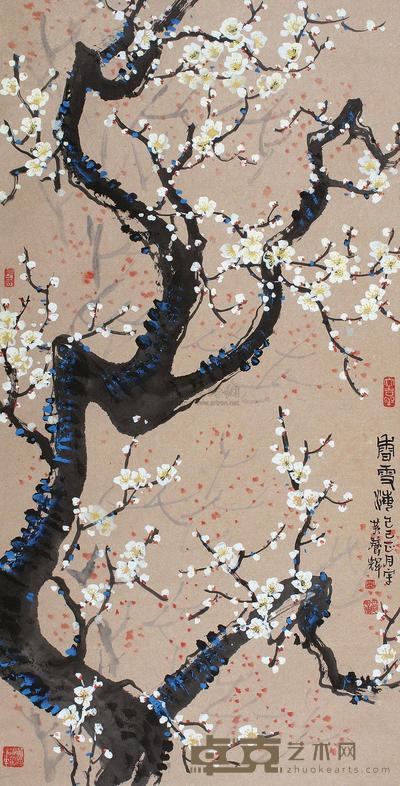 黄养辉 己巳(1989年)作 香雪梅 立轴 116×57.5cm