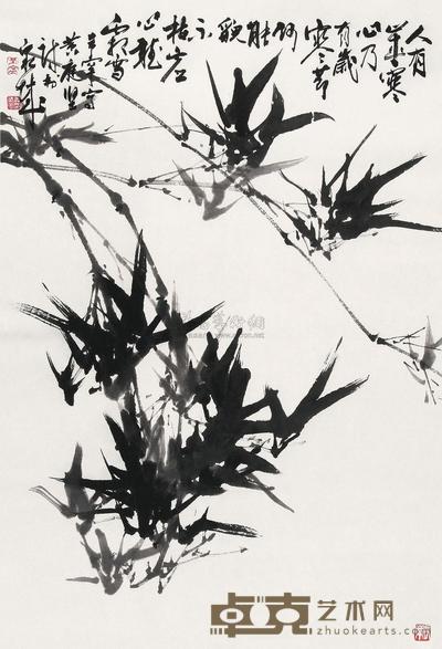 于希宁 墨竹 镜片 68×46cm