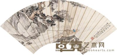 陈少梅 垂钓图 镜片 18×49cm