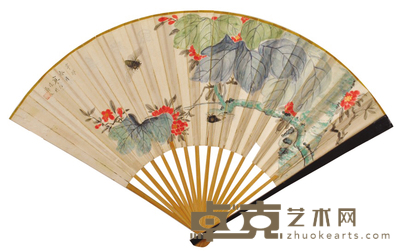 江寒汀 花卉 成扇 