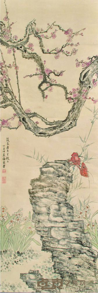 梅兰芳 花卉 立轴 126×41