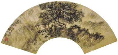 傅抱石 山水 扇面