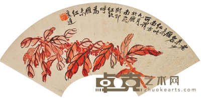 齐良迟 花卉 扇面