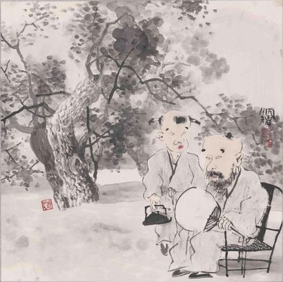 戴顺智 纳凉图