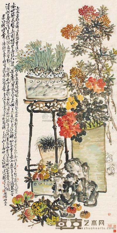 赵云壑 花卉 立轴 239×121