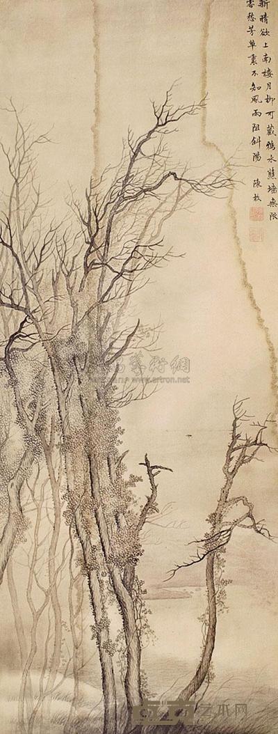 陈枚 山水 立轴 97×36