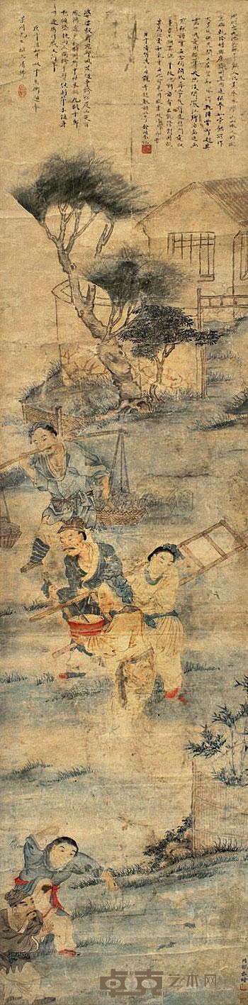 周鲲 人物 立轴 174×41