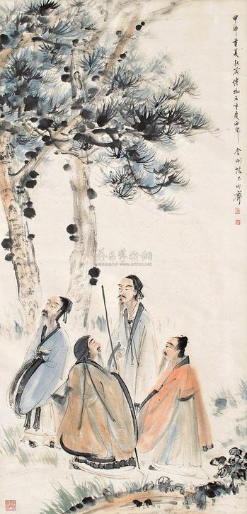傅抱石 人物 立轴