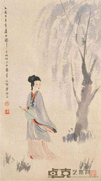 傅抱石 人物 76*39CM