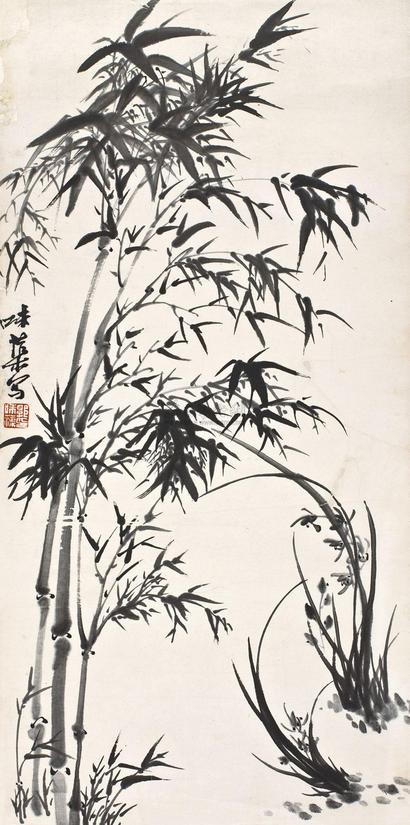 郭味蕖 双清图 镜片