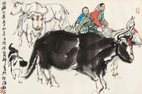 史国良 2001年作 西藏小景 镜心