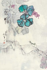 李山 1987年作 露浓 立轴