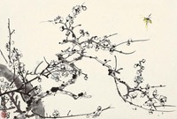 黄胄 墨梅蜜蜂 镜框
