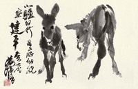 黄胄 双驴图 镜框