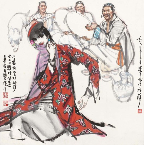 史国良 1986年作 拉萨之舞 镜框