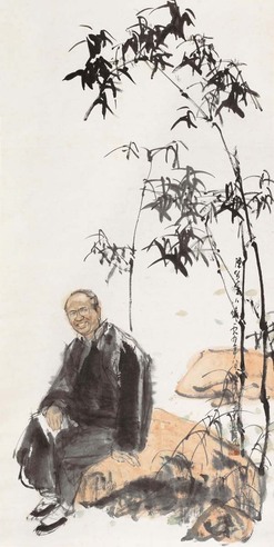 史国良 1989年作 陈先生小像 立轴