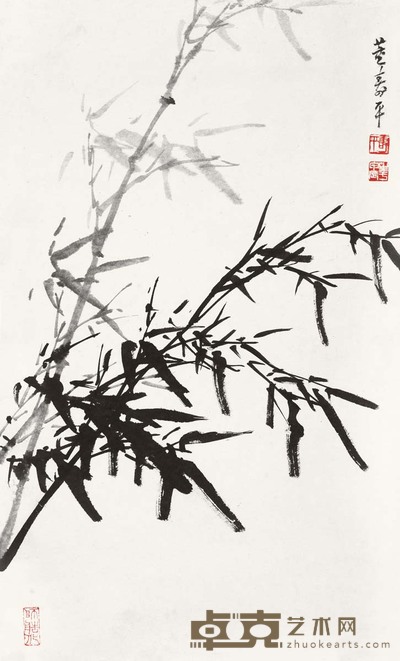 董寿平 墨竹 镜心 91×43cm